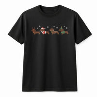 Humorous Wiener Dog Holiday Shirt, Dachshund Christmas T-Shirt, Adorable Animal Graphic Tee, Retro Xmas Puppy T-Shirt, Dog Lover Winter Present