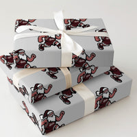 State Santa Holiday Gift Wrap, Running Santa Basketball Wrapping Paper, Muscular Santa Wrapping Paper, Sports Fan Christmas Gift Wrap Roll