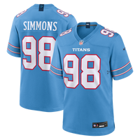 Tennessee Titans Jeffery Simmons Light Blue Game Jersey
