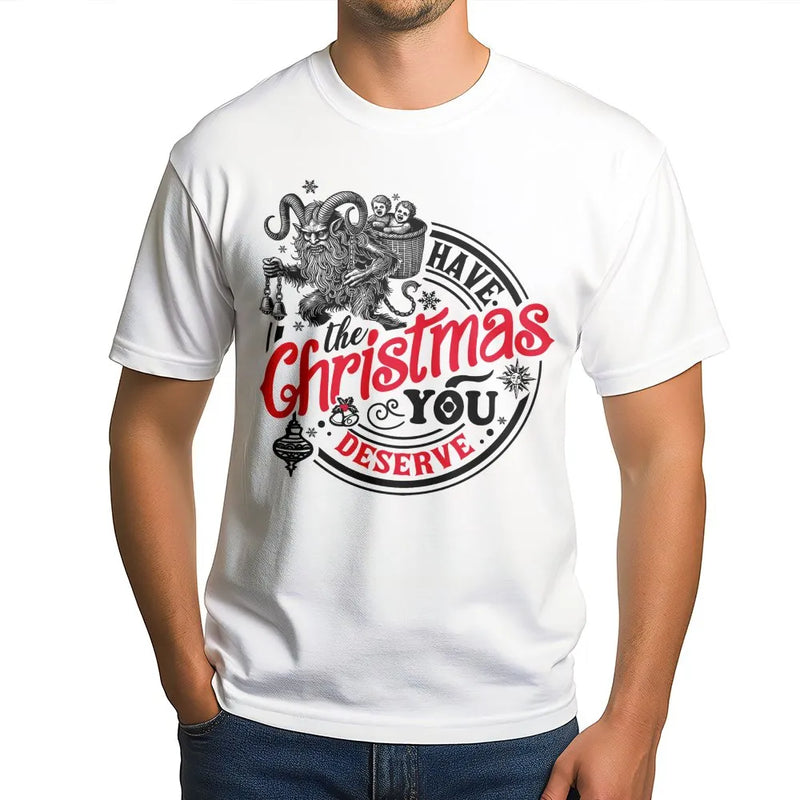 Humorous Sarcastic Holiday Shirt, Krampus Christmas T-Shirt, Retro Anti Christmas Graphic Tee, Vintage Spooky Xmas T-Shirt, Dark Humor Present