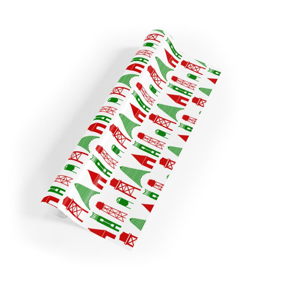 Missouri City Landmark Christmas Gift Wrap, St Louis Wrapping Paper, Midwest Skyline Wrapping Paper, Hometown Holiday Present