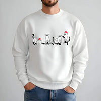 Spooky Kitten Santa Hat Sweater, Christmas Cat Ghost Sweatshirt, Adorable Creepmas Cat Ghost Crewneck, Humorous Ghost Cat Sweatshirt, Holiday Present