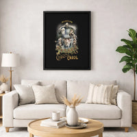 Vintage Ghosts Illustration Canvas Print, Christmas Carol Ebenezer Scrooge Canvas Wall Art, Book Lover Holiday Decor, Printable