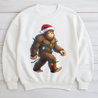 Sasquatch Christmas Lights Sweatshirt, Bigfoot Christmas Sweatshirt, Humorous Bigfoot Christmas Crewneck, Retro Yeti Xmas Sweater, Holiday Present