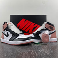 Retro High Top Sneakers, White Black Pink Colorway, Lace Up Design, Casual Gift for Sneaker Fans