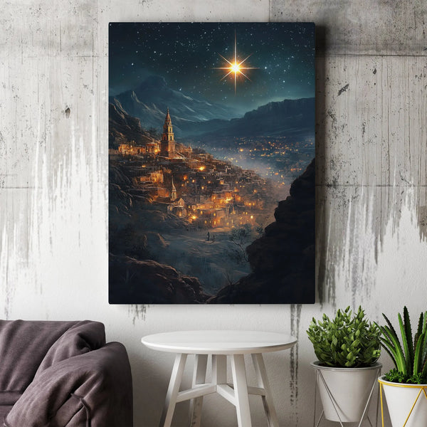Nativity Scene Canvas Print, Star of Bethlehem Canvas Wall Art, Christian Holiday Wall Decor, Religious Art Canvas, Christmas
