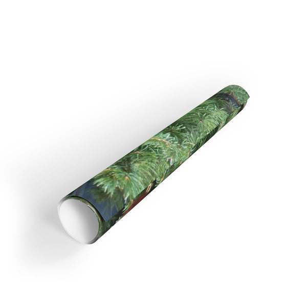 Green Fir Branch Present Wrap, Pine Tree Gift Wrapping Paper, Botanical Holiday Wrap Paper, Forest Christmas Gift Wrapping Pa