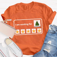 Humorous Winter Holiday Graphic Tee, Working for Christmas Break Teacher T-Shirt, Last Day of School Xmas Shirt, Teacher Christmas Present