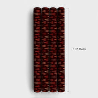 Burgundy Christmas Gift Wrap, Modern Gold Tree Wrapping Paper, Elegant Geometric Holiday Wrapping Paper
