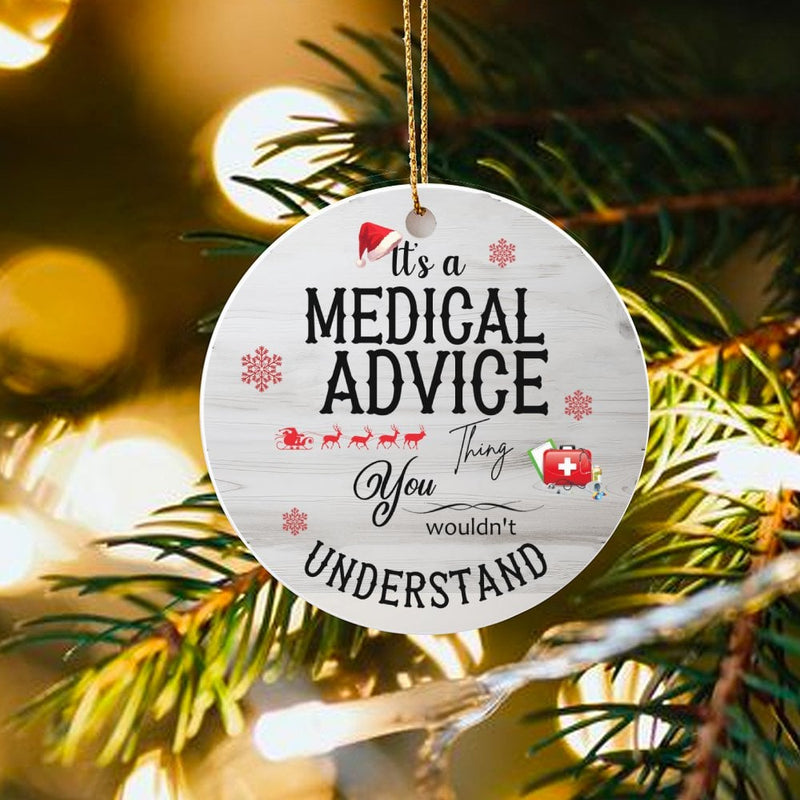 Humorous Healthcare Worker Ornament, Medical Assistant Christmas Ornament, Doctor Nurse Ceramic Ornament, Hospital Staff Appreciation Present