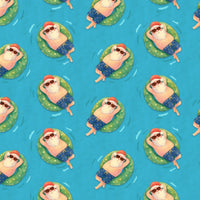Pool Float Christmas Gift Wrap, Tropical Santa Claus Wrapping Paper, Beach Holiday Gift Wrapping Paper, Humorous Xmas in July Paper Roll