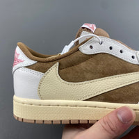 Low Top Sneakers, Khaki White Pink Colorway, Reverse Hook Design, Lace Up Design, Casual Gift for Sneaker Fans