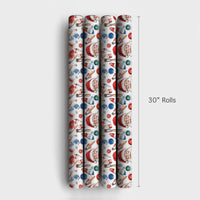 Watercolor Christmas Gift Wrap, Artist Santa Wrapping Paper, Paintbrush Holiday Wrapping Paper, Art Supplies Gift Wrap Roll