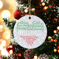 Sentimental Mom Ceramic Ornament, Mama Word Cloud Christmas Ornament, Meaningful Mother Holiday Tree Ornament, Present for Mom from Kids