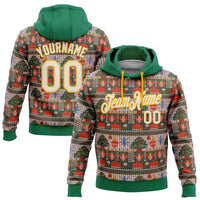 Personalized Name and Number Hoodie, Custom Christmas Sweater Hoodie, Holiday Sports Fan Sweatshirt, Custom Xmas Pullover Hoodie Present