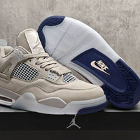 Mid Top Sneakers, Beige White Colorway, Lace Up Design, Casual Gift for Sneaker Fans