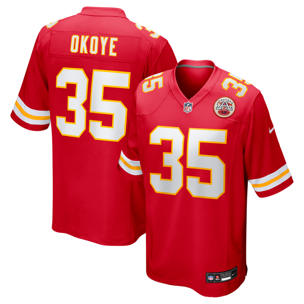 Kansas City Chiefs Christian Okoye Red Game Retired Player Jersey