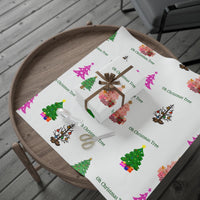 Adorable Holiday Presents Pattern Gift Wrap, Pink Christmas Tree Wrapping Paper, Pink Holiday Wrapping Paper, Festive Christmas Present Packaging