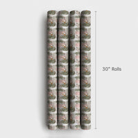 Adorable Dog Holiday Wrapping Paper, Christmas Corgi Wrapping Paper, Pink Door Winter Gift Wrap, Festive Puppy Paper