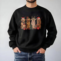Adorable Festive Dog Crewneck, Golden Retriever Christmas Sweatshirt, Retro Dog Lover Holiday Sweater, Dog Mom Xmas Pullover, Winter Present