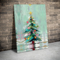 Colorful Modern Holiday Canvas Print, Abstract Christmas Tree Digital Wall Art, Festive Winter Home Decor, Printable Canvas Wall Art