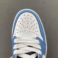 Low Top Sneakers, Blue White Black Colorway, Lace Up Design, Casual Gift for Sneaker Fans