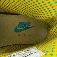 High Top Sneakers, White Blue Yellow Colorway, Leather Footwear, Lace Up Design, Casual Gift for Sneaker Fans