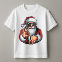 Humorous Christmas Santa Graphic Tee, Cool Santa Sunglasses T-Shirt, Retro Xmas Santa Shirt, Holiday Party Graphic T-Shirt, Present for Men Women