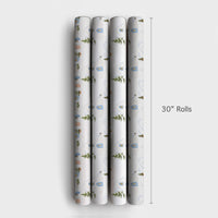 Watercolor Snow House Gift Wrap, Igloo Winter Village Wrapping Paper, Pastel Comfy Holiday Wrapping Paper, Christmas Season Gift Wrap Roll