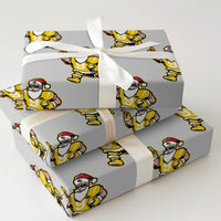 Sports Christmas Gift Wrap, Football Santa Wrapping Paper, Running Santa Holiday Paper, American Football Gift Wrapping Paper, Present Roll