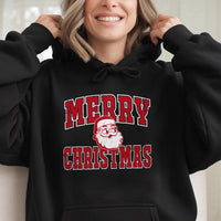 Retro Distressed Santa Claus Pullover, Merry Christmas Santa Hoodie, Vintage Xmas Graphic Hoodie, Holiday Sweatshirt