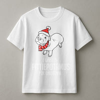 Adorable Santa Hat Pittie Puppy Graphic Tee, Pitbull Christmas T-Shirt, Holiday Dog Mom Dad Shirt, Festive Dog Lover Xmas Graphic Tee