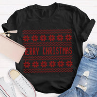 Floral Christmas Flower Shirt, Merry Christmas Waves T-Shirt, Adorable Holiday Graphic Tee, Retro Botanical Xmas Shirt, Festive Christmas Present