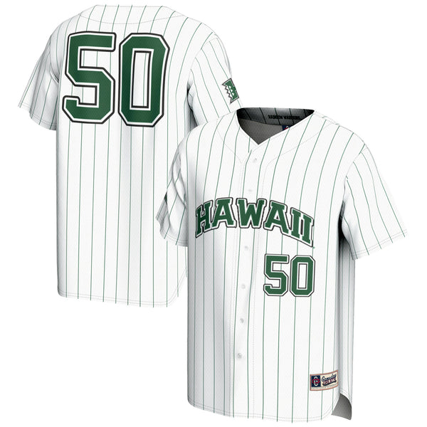 #1 Hawaii Rainbow Warriors Lightweight Baseball Jersey - White