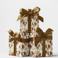 Festive Dog Breed Holiday Gift Wrap Roll, Brittany Spaniel Christmas Wrapping Paper, Winter Puppy Present Paper, Dog Lover Xmas Gift Wrap