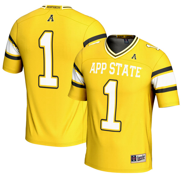 #1 Appalachian State Mountaineers Endzone Football Jersey - Gold