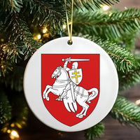 Lithuanian Vytis Knight Ceramic Ornament, Lithuania Coat of Arms Ornament, National Emblem Christmas Tree Ornament, Heritage Keepsake Present