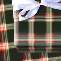 Traditional Tartan Gift Wrap, Christmas Plaid Wrapping Paper, Green and Red Holiday Wrapping Paper, Classic Festive Wrapping Paper Roll