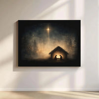Star of Bethlehem Canvas Print, Nativity Scene Canvas Wall Art, Religious Christmas Manger Wall Decor, Christian Holiday Home Decor Present