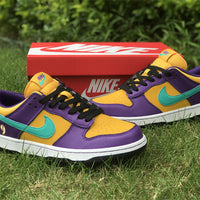 Low Top Sneakers, Purple Yellow Colorway, Lace Up Design, Casual Gift for Sneaker Fans