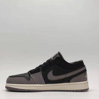 Low Top Sneakers, Black Gray Colorway, Lace Up Design, Casual Gift for Sneaker Fans