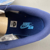 Low Top Sneakers, Beige Blue Colorway, Lace Up Design, Casual Gift for Sneaker Fans