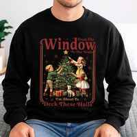 Retro Holiday Quote Crewneck, Humorous Deck the Halls Sweatshirt, Humorous Christmas Pullover, Vintage Xmas Sweatshirt, Present for Holiday Lovers