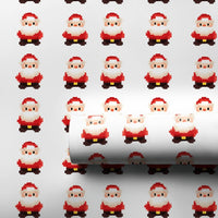 Pixel Art Retro Christmas Gift Wrap, 8-Bit Santa Wrapping Paper, Video Gamer Holiday Wrapping Paper, Vintage Gaming Festive Gift Wrap Roll