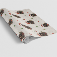 Newfoundland Dog Holiday Gift Wrap, Newfoundland Christmas Wrapping Paper, Santa Hat Puppy Wrapping Paper, Dog Lover Xmas Present Gift Wrap