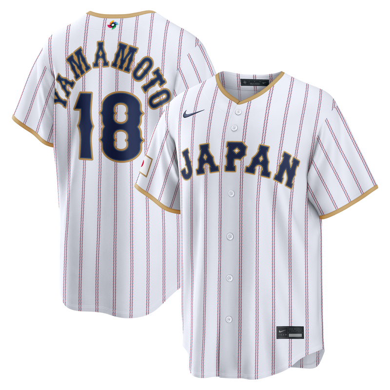 Japan Baseball Yoshinobu Yamamoto White 2026 World Baseball Classic Home Stadium Jersey