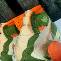 High Top Sneakers, Off White Green Colorway, Lace Up Design, Casual Gift for Sneaker Fans