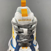 Low Top Sneakers, Blue Yellow Gray Colorway, Lace Up Design, Casual Gift for Sneaker Fans