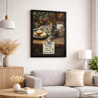 Adorable Cat Wish Quote Canvas Print, Sleeping Kitten Christmas Canvas Art, Holiday Cat Lover Canvas Decor, Pet Digital Download Present
