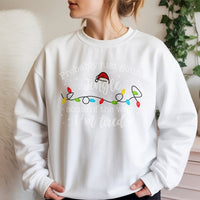 Minimalist Santa Hat Holiday Sweater, Christmas Lights Sweatshirt, Comfy Xmas Lights Crewneck, Festive Winter Pullover, Christmas Sweatshirt
